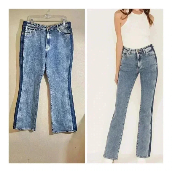 Wrangler Women 32/32 Westward Gravity Two Toned Wash High Rise Bootcut Jeans NEW - Picture 1 of 16
